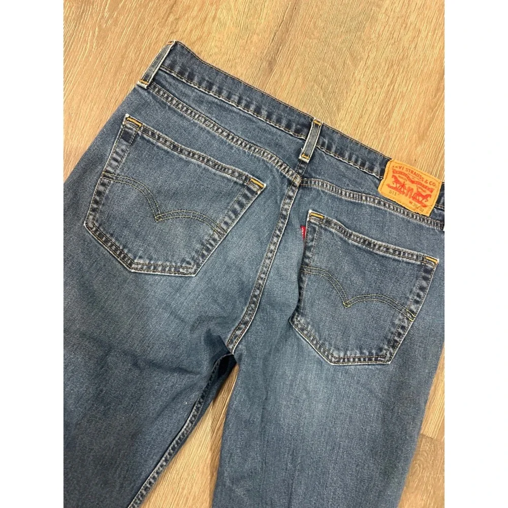 Levis 511 Slim Fit Mens Jeans Blue Denim 36x32 Medium Wash Stretch Pants‎